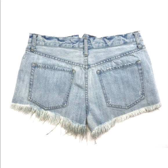 FREE PEOPLE CROCHET JEAN SHORTS - Picture 7 of 9